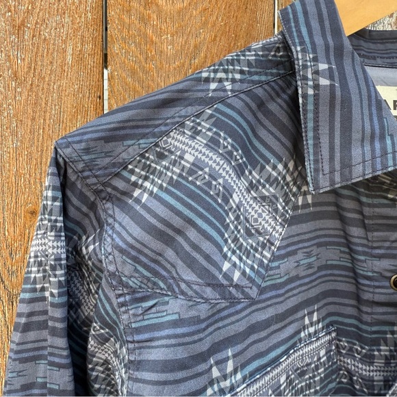 Ariat Men's Navy Muir Woods Dipsea Trail Haze Retro Fit Snap Shirt Small NWT - Picture 3 of 12
